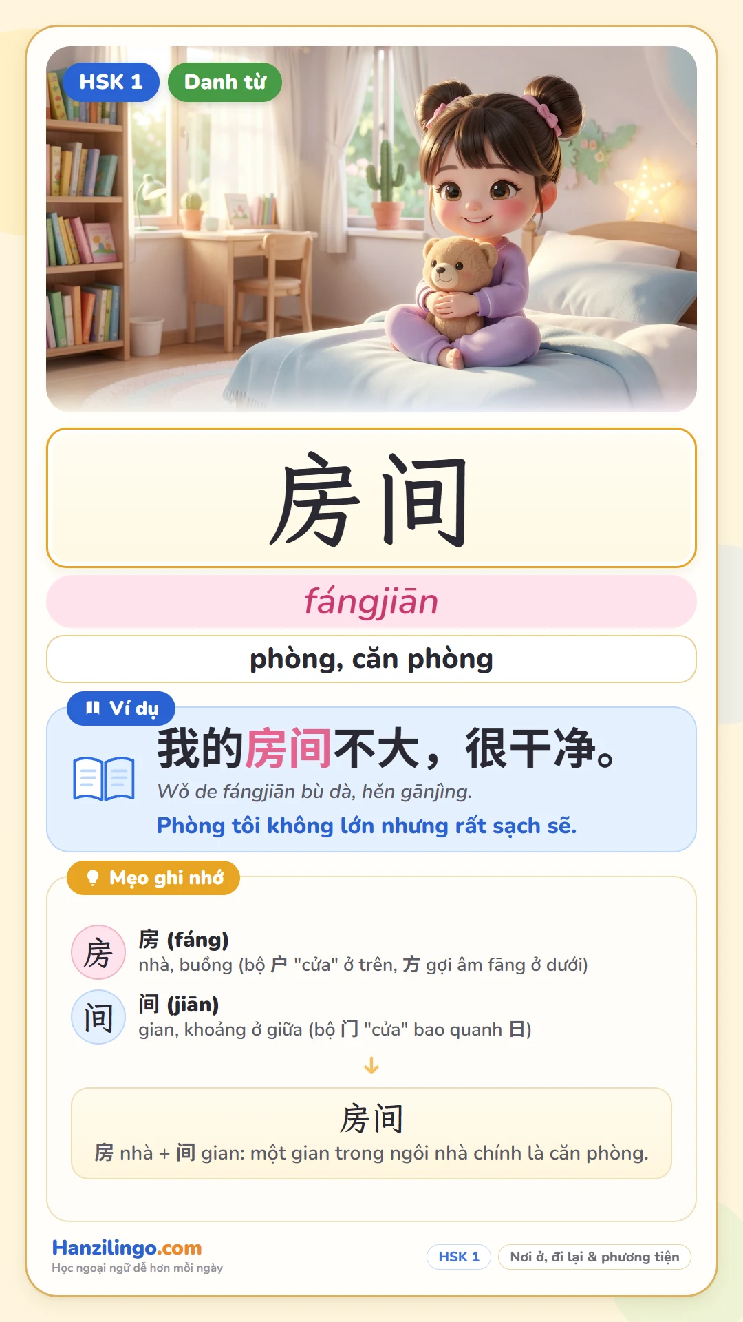 房间 fángjiān — phòng